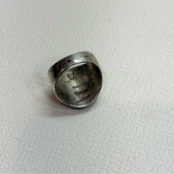 Vintage 1948-1979 Taxco Sterling Silver, Adventurine, Tigers Eye ring - 9 1/2 - Picture 5 of 6